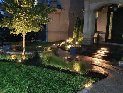 Reliable Hardscapes Mississauga Frontyard Landscape Lighting