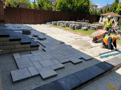 backyard patio installation