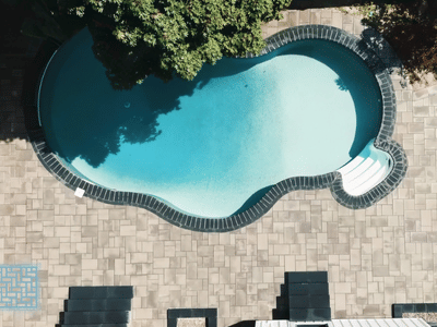 pool deck interlocking top view