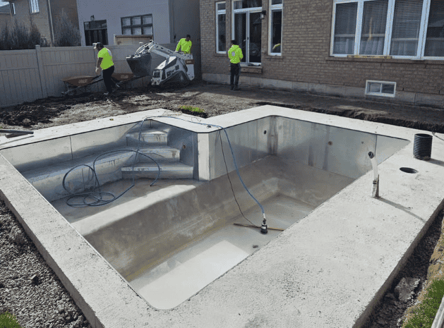 pool backyard installation