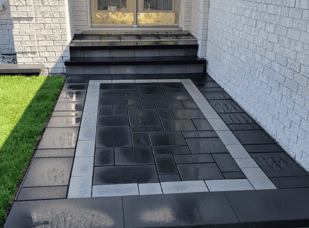 porch and steps black