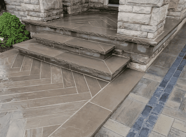 porch and steps natural flagstone tiles